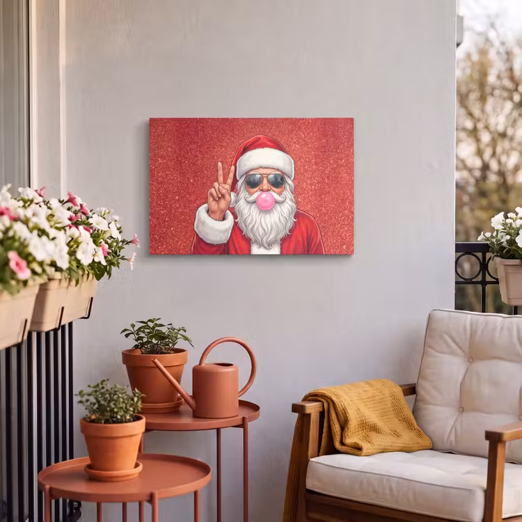 Buiten canvas - Kerstman - Zonnebril - Kerst — 3