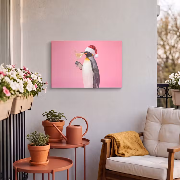 Buiten canvas - Pinguïn - Kerst - Feest — 3