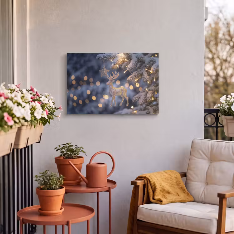Buiten canvas - Rendier - Kerst - Sneeuw — 3