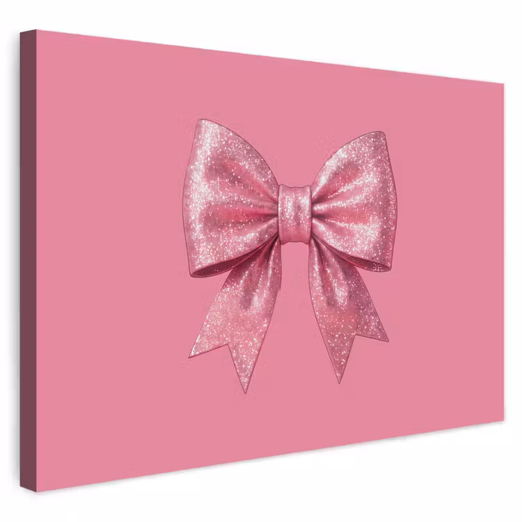 Buiten canvas - Roze strik - Glitter — 1