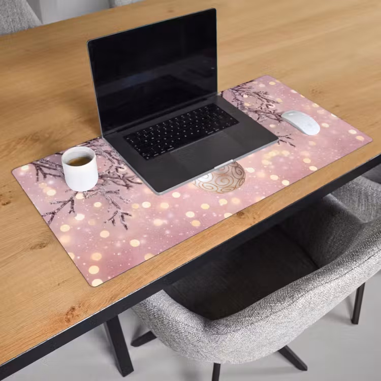Bureau onderlegger - Kerstbal - Roze - Winter — 3