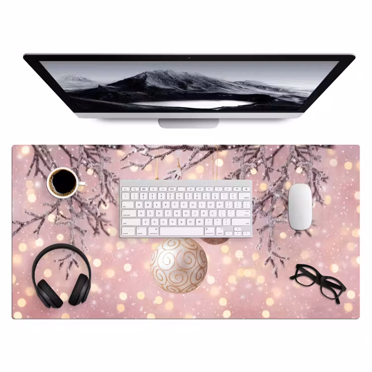 Bureau onderlegger - Kerstbal - Roze - Winter — 4