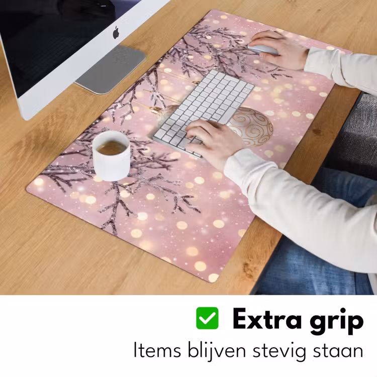Bureau onderlegger - Kerstbal - Roze - Winter — 6