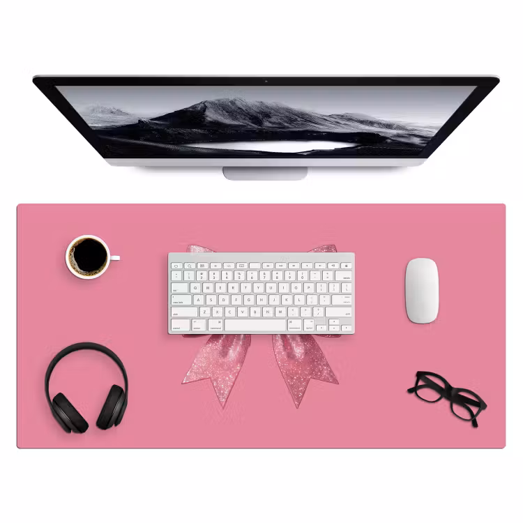 Bureau onderlegger - Roze strik - Glitter — 4