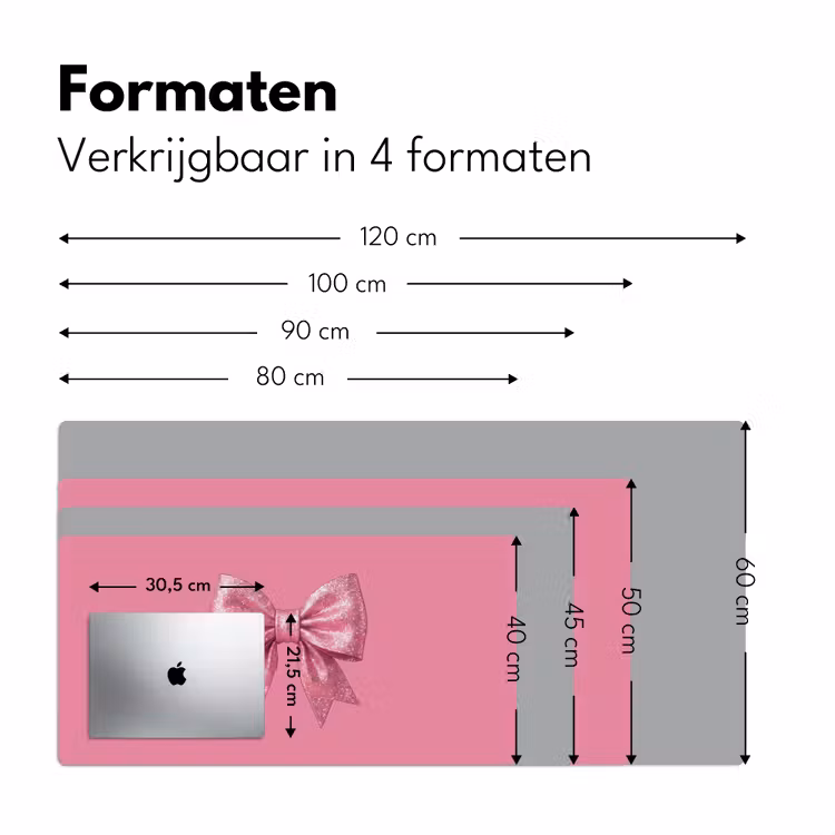 Bureau onderlegger - Roze strik - Glitter — 8