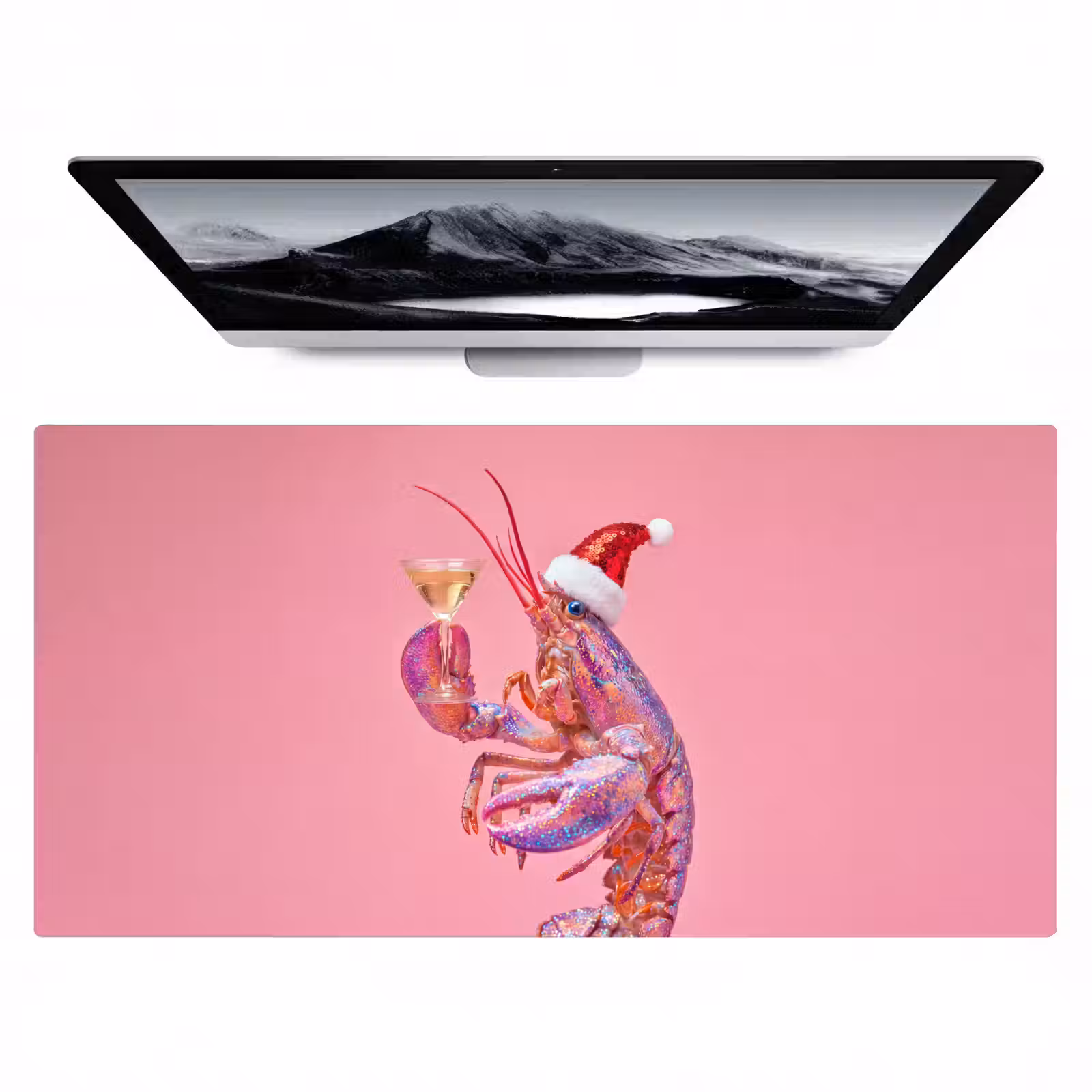 Bureau onderlegger - Kreeft - Kerst - Roze — 1