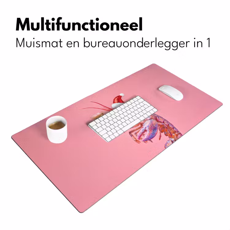Bureau onderlegger - Kreeft - Kerst - Roze — 7