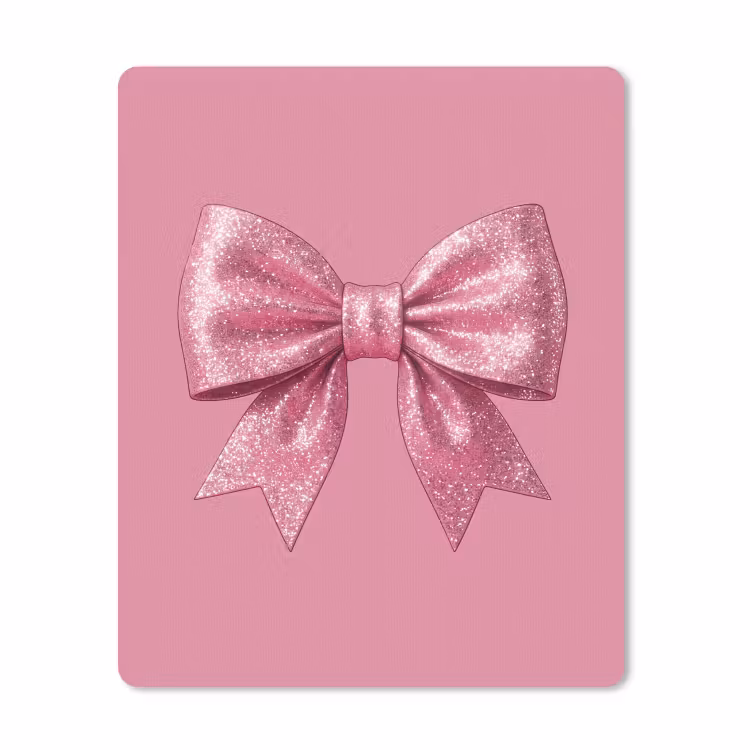 Muismat - Roze strik - Glitter — 1