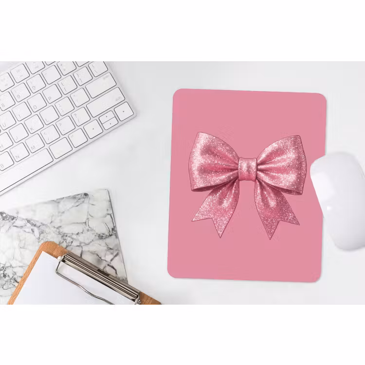 Muismat - Roze strik - Glitter — 4