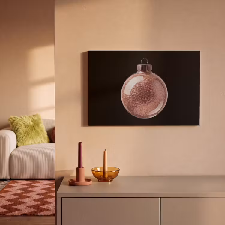 Canvas schilderij - Kerstbal - Roségoud - Kerst — 1
