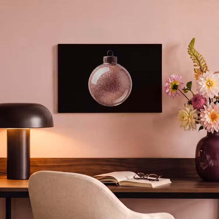 Canvas schilderij - Kerstbal - Roségoud - Kerst — 3