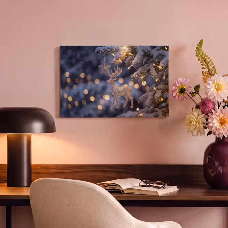 Canvas schilderij - Rendier - Kerst - Sneeuw — 3