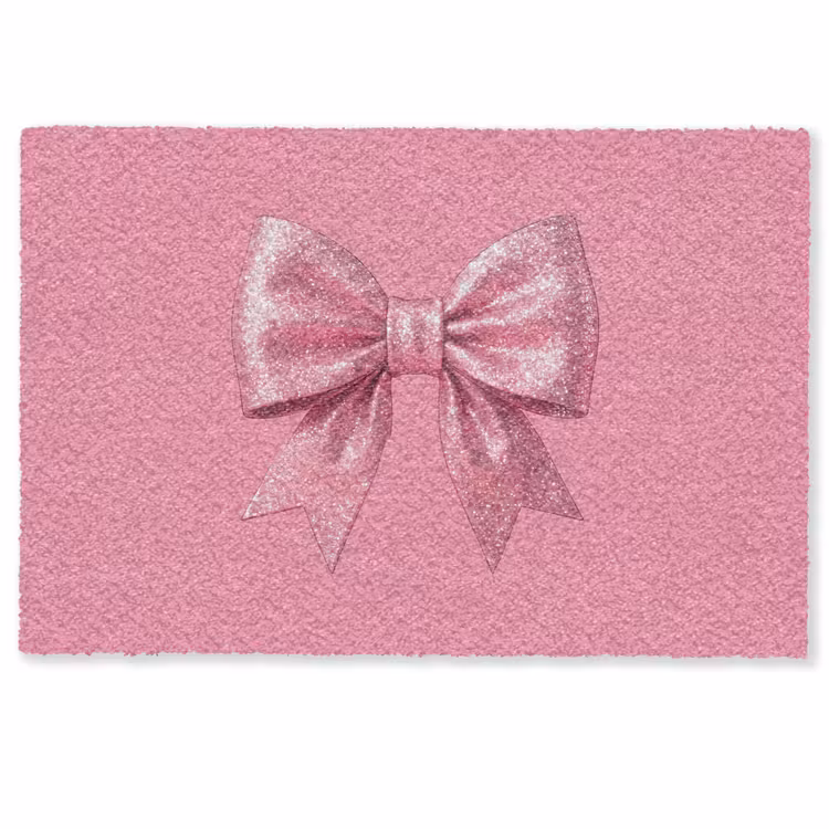 Deurmat - Roze strik - Glitter — 1