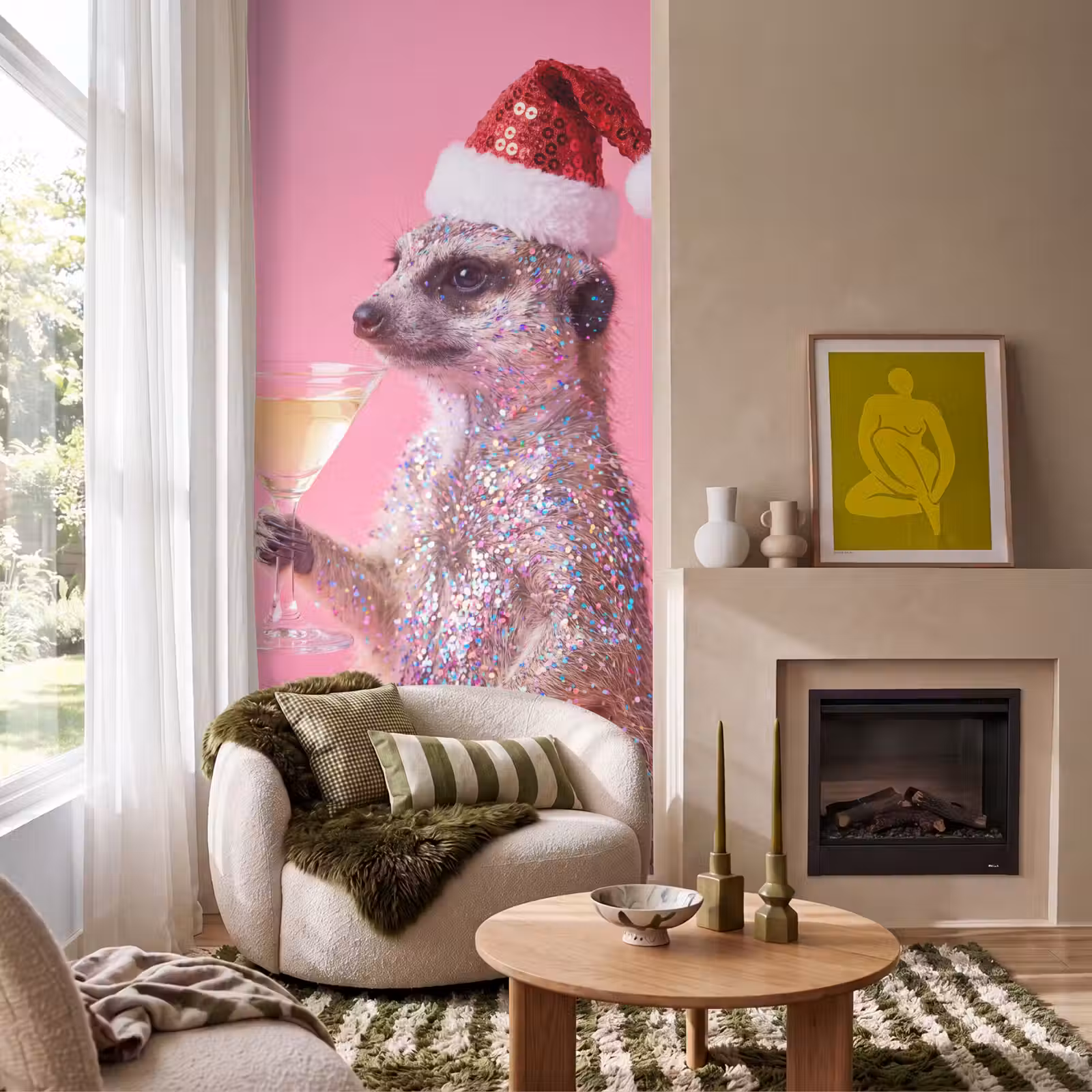 Behang - Dieren - Glitter - Feest — 1