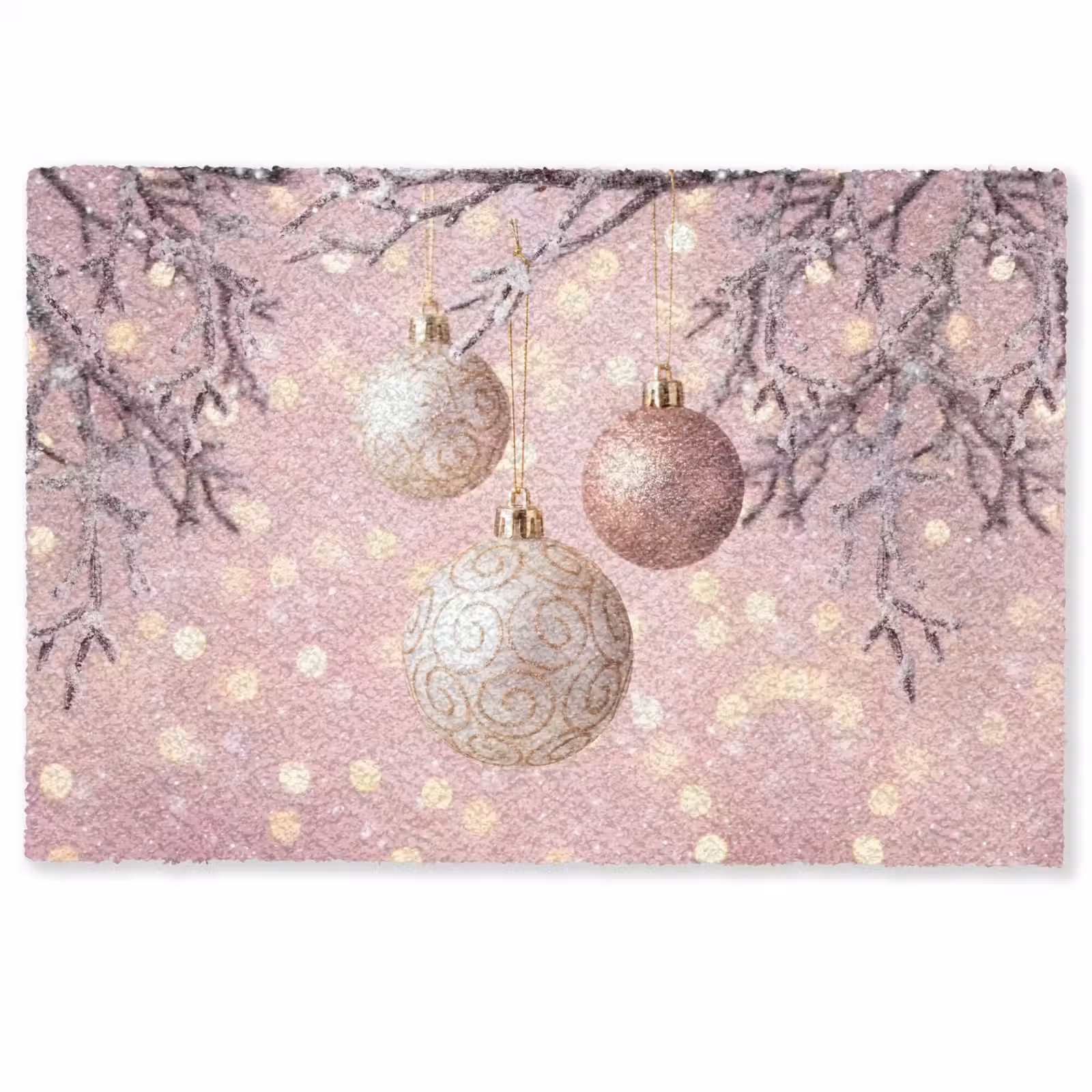 Deurmat - Kerstbal - Roze - Winter — 1