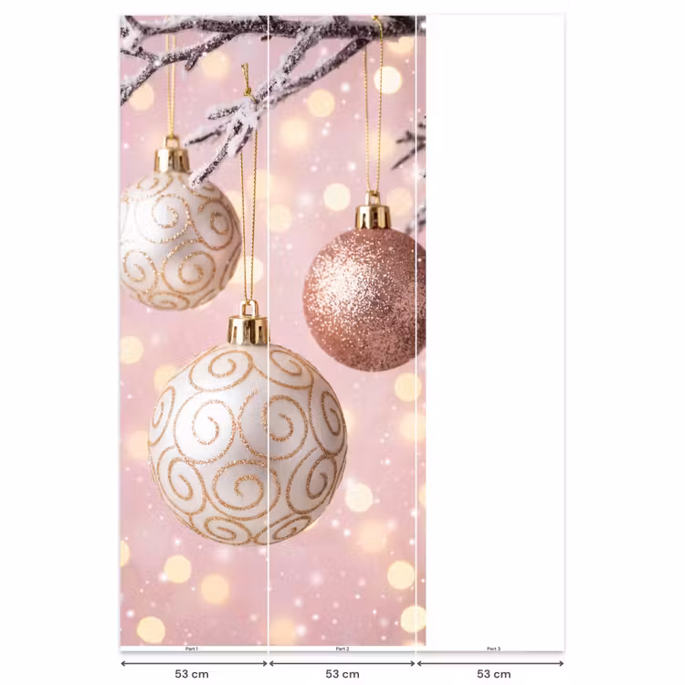 Behang - Kerstbal - Roze - Winter — 6