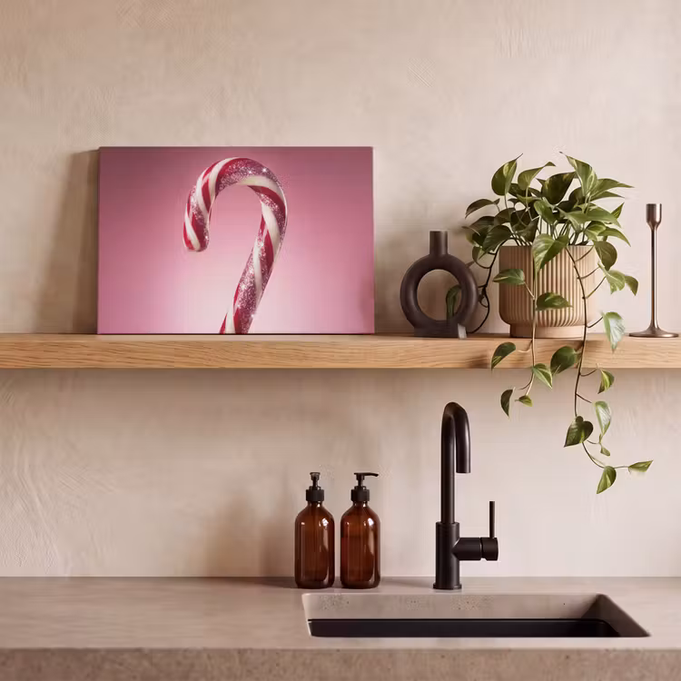 Canvas schilderij - Zuurstok - Glinsterend - Roze — 2