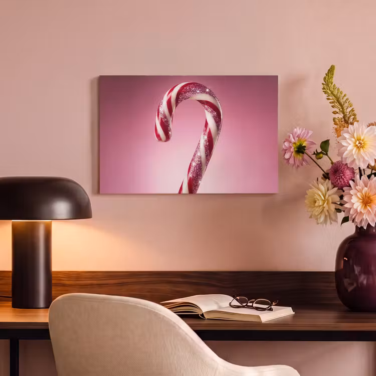 Canvas schilderij - Zuurstok - Glinsterend - Roze — 3