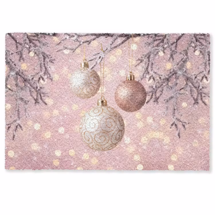 Deurmat - Kerstbal - Roze - Winter — 1