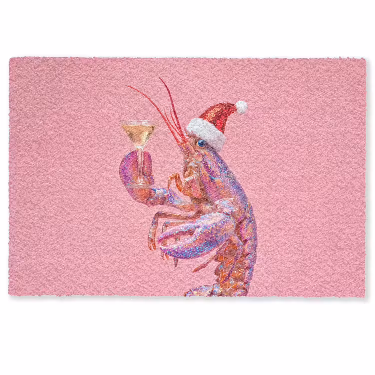 Deurmat - Kreeft - Kerst - Roze — 1