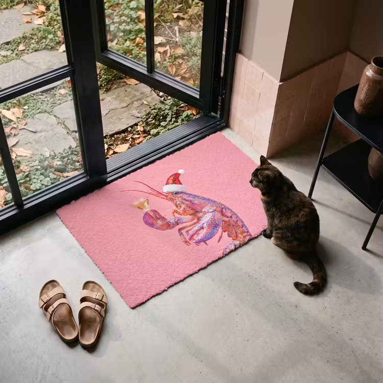 Deurmat - Kreeft - Kerst - Roze — 2