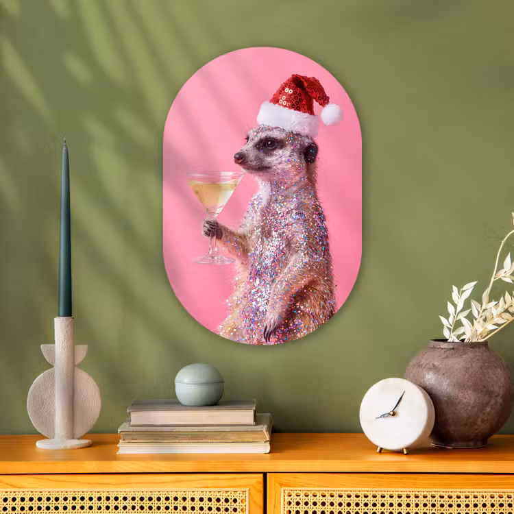 Muurovaal - Dieren - Glitter - Feest — 2