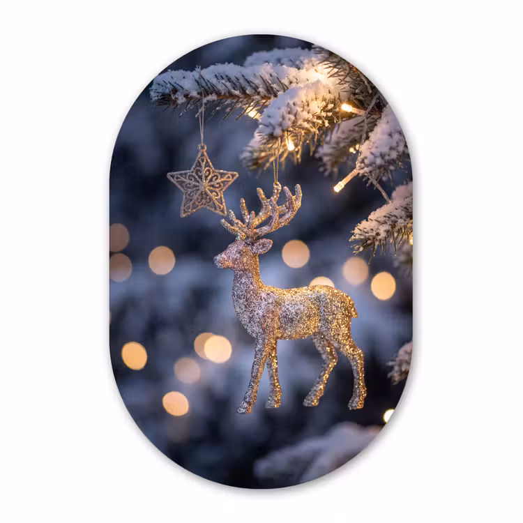 Muurovaal - Rendier - Kerst - Sneeuw — 3