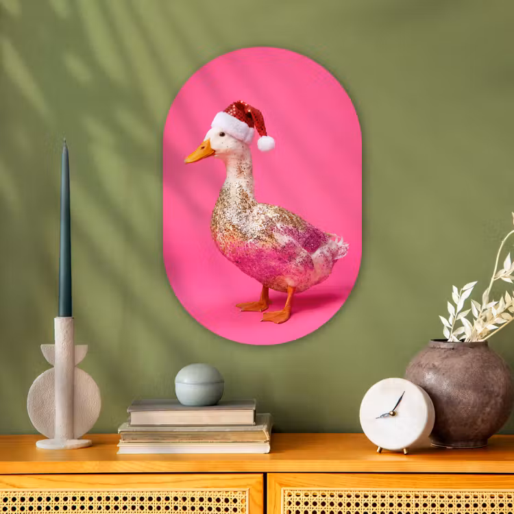 Muurovaal - Vogel - Kerst - Roze — 2