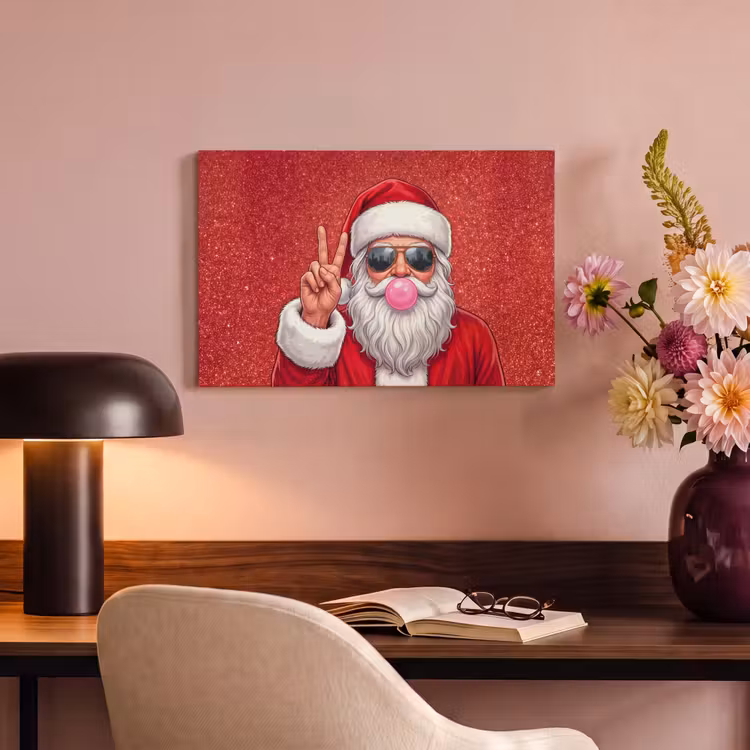 Canvas schilderij - Kerstman - Zonnebril - Kerst — 3