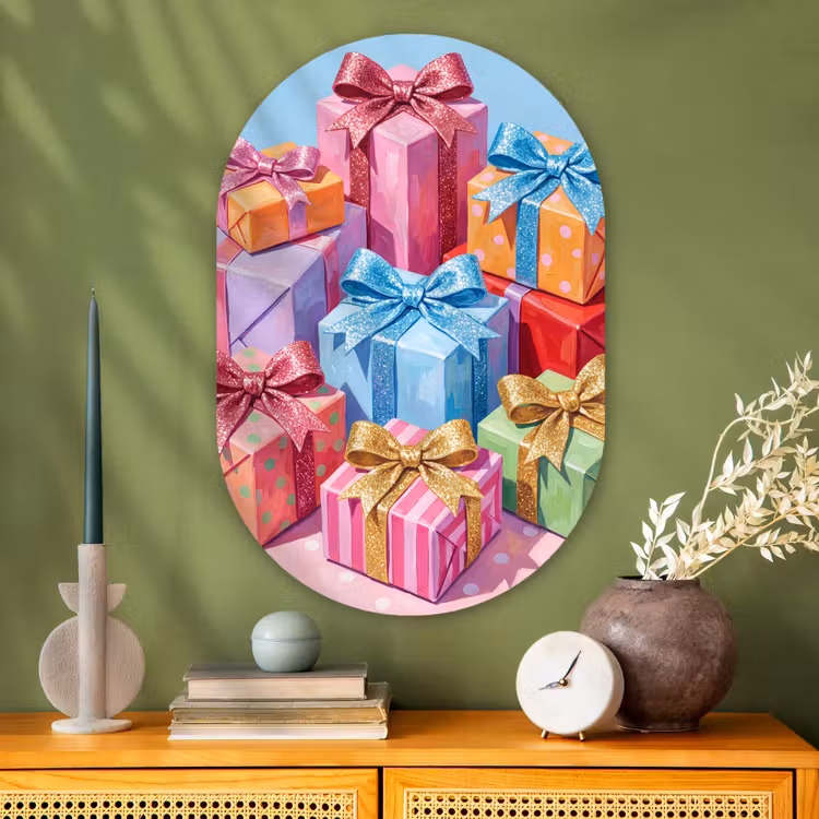 Muurovaal glas - Geschenken - Feest - Kleurrijk — 2