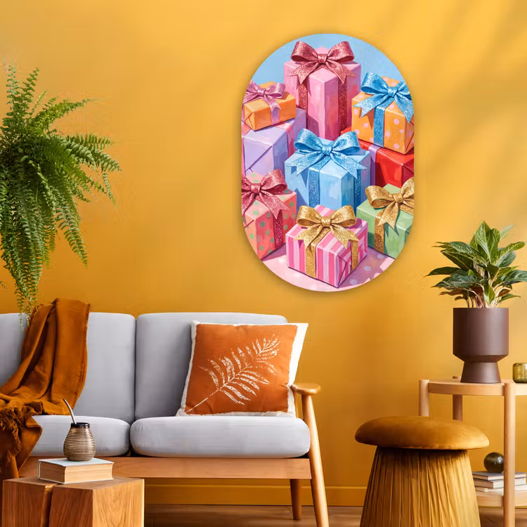 Muurovaal glas - Geschenken - Feest - Kleurrijk — 3