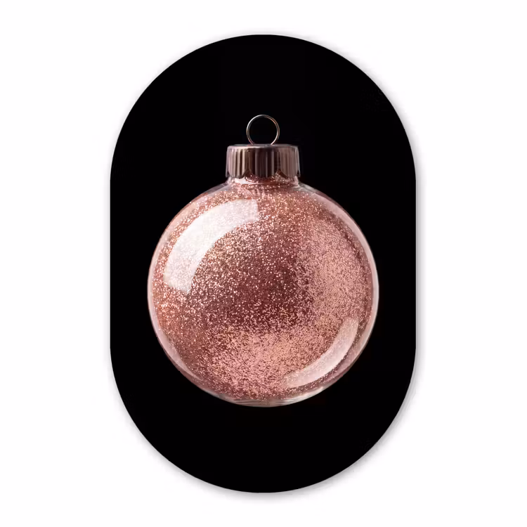 Muurovaal glas - Kerstbal - Roségoud - Kerst — 1
