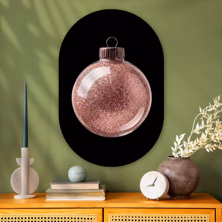 Muurovaal glas - Kerstbal - Roségoud - Kerst — 2