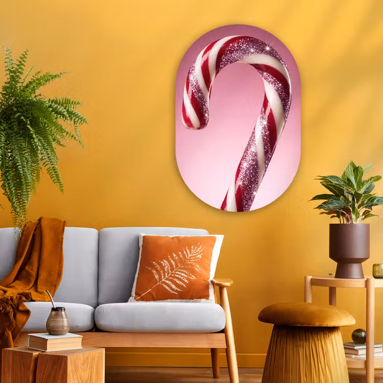 Muurovaal glas - Zuurstok - Glinsterend - Roze — 3