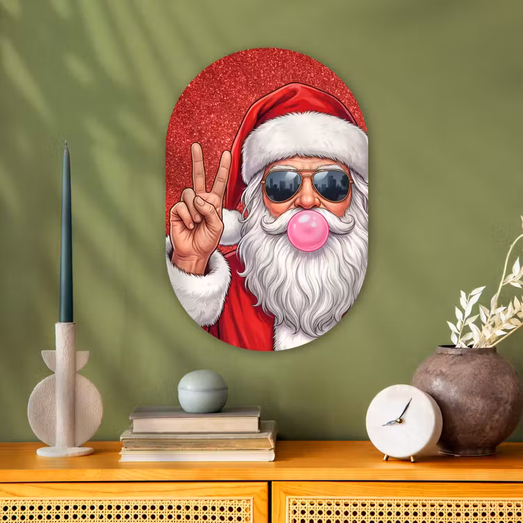 Muurovaal - Kerstman - Zonnebril - Kerst — 2