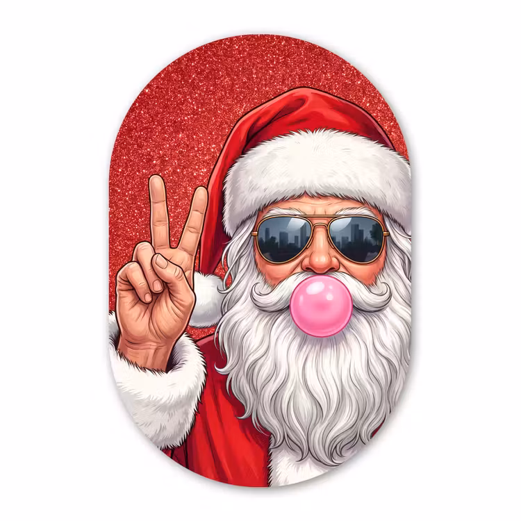 Muurovaal - Kerstman - Zonnebril - Kerst — 3