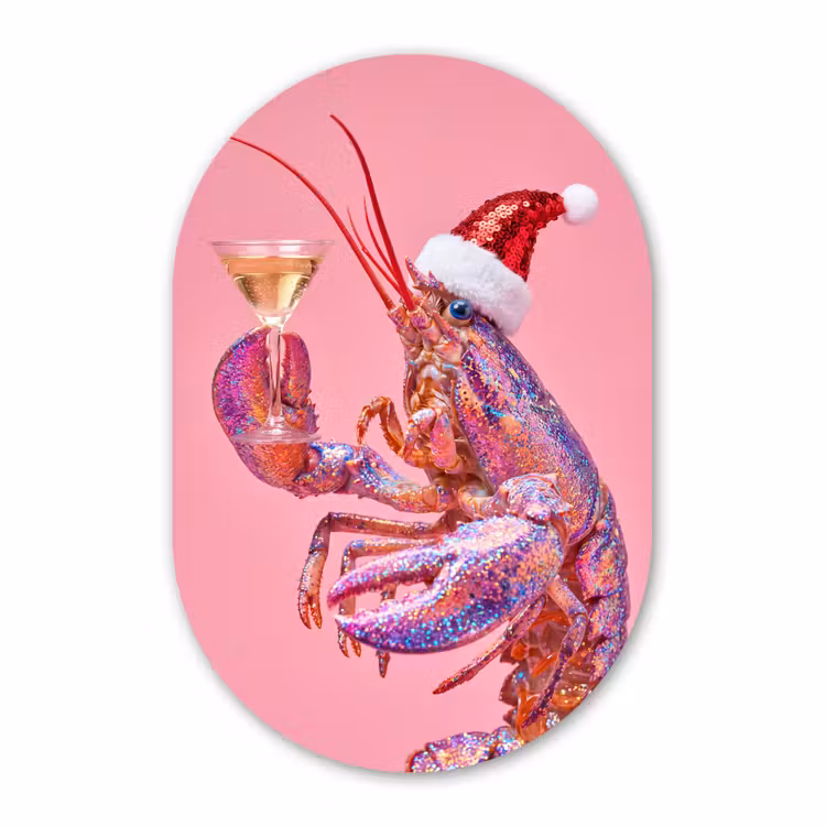 Muurovaal - Kreeft - Kerst - Roze — 3