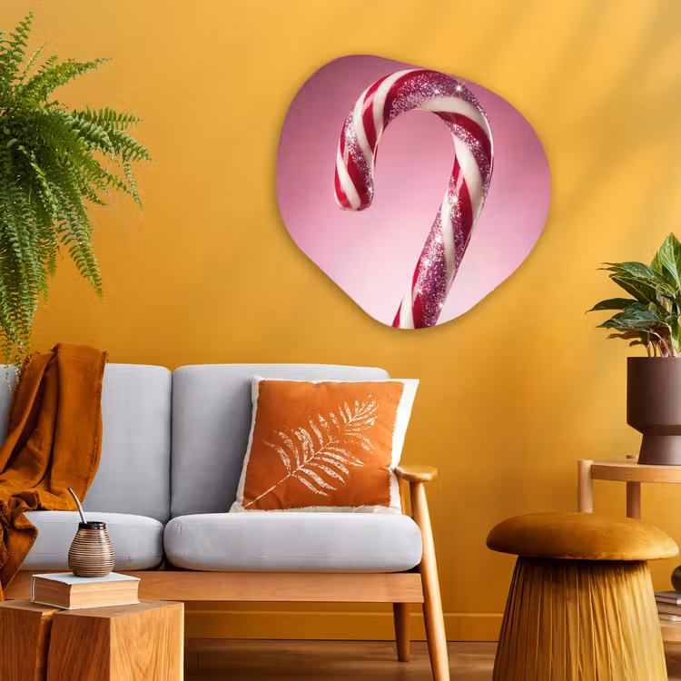 Organisch schilderij glas - Zuurstok - Glinsterend - Roze — 3