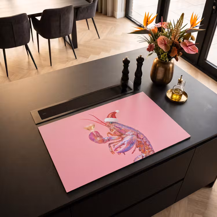 Inductiebeschermer - Kreeft - Kerst - Roze — 2