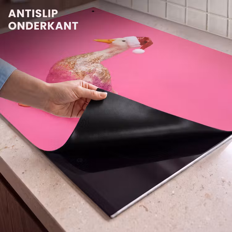 Inductiebeschermer & spatscherm (2in1) - Vogel - Kerst - Roze — 4