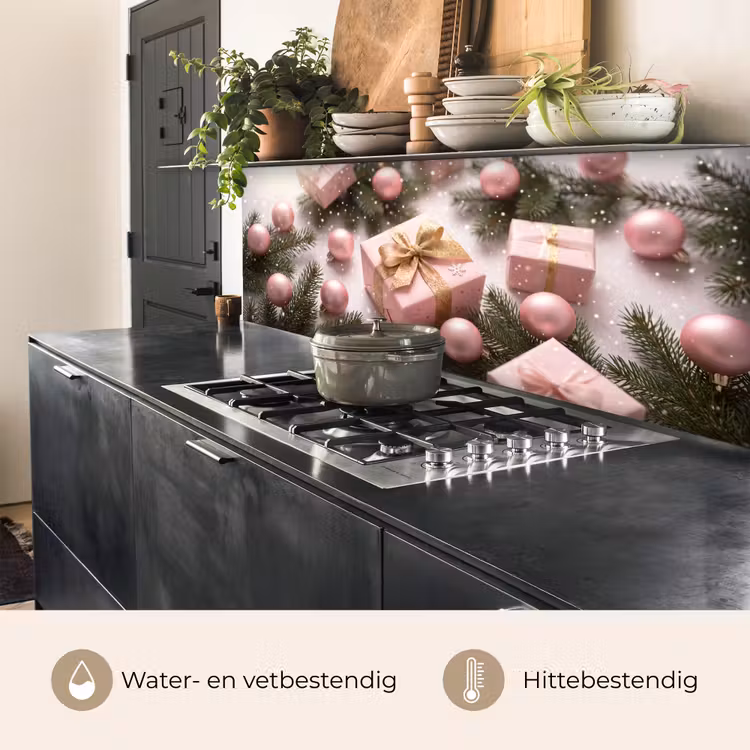Keuken achterwand - Cadeau - Kerst - Roze — 5