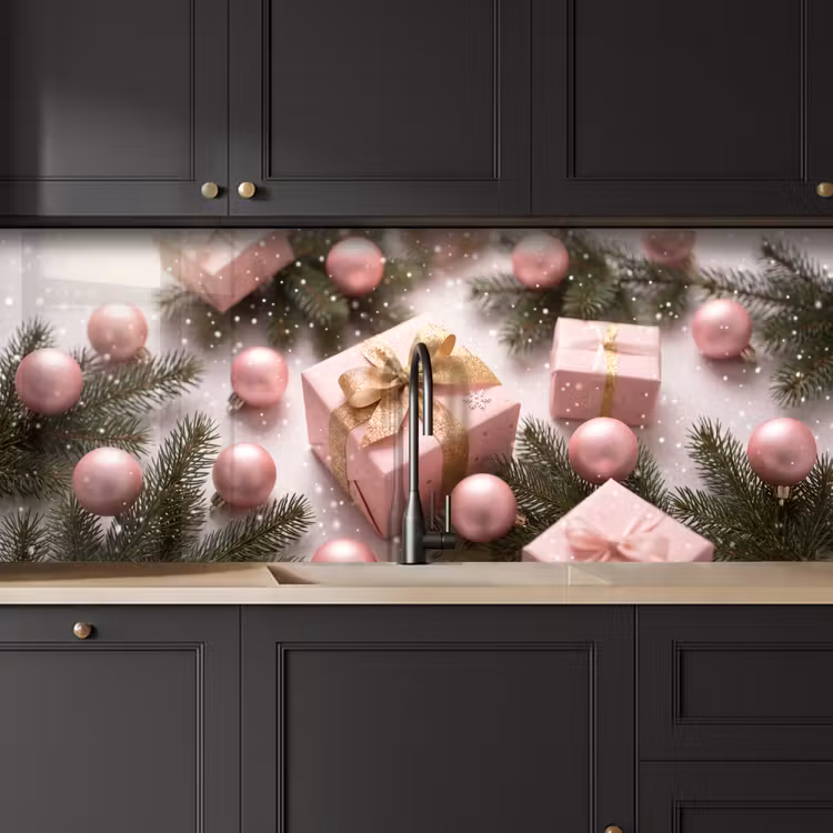 Keuken achterwand - Cadeau - Kerst - Roze — 6