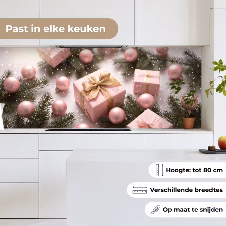 Keuken achterwand - Cadeau - Kerst - Roze — 7