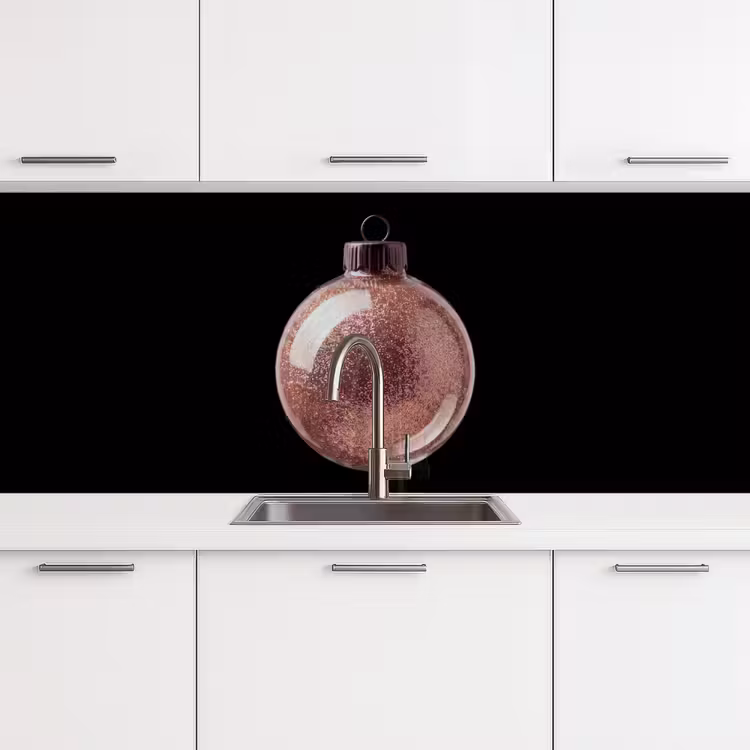 Keuken achterwand - Kerstbal - Roségoud - Kerst — 4