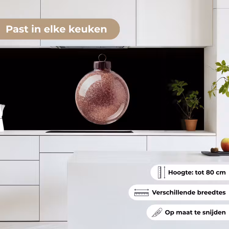 Keuken achterwand - Kerstbal - Roségoud - Kerst — 7