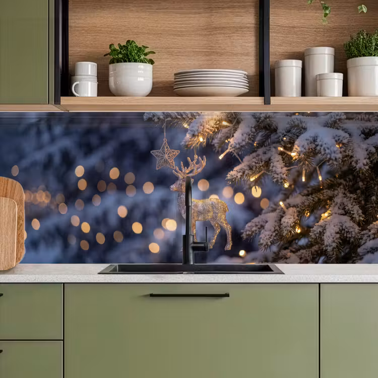 Keuken achterwand - Rendier - Kerst - Sneeuw — 8