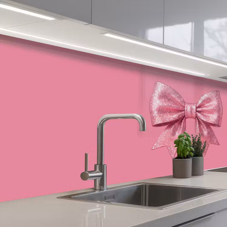 Keuken achterwand - Roze strik - Glitter — 2