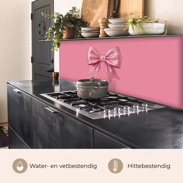 Keuken achterwand - Roze strik - Glitter — 5