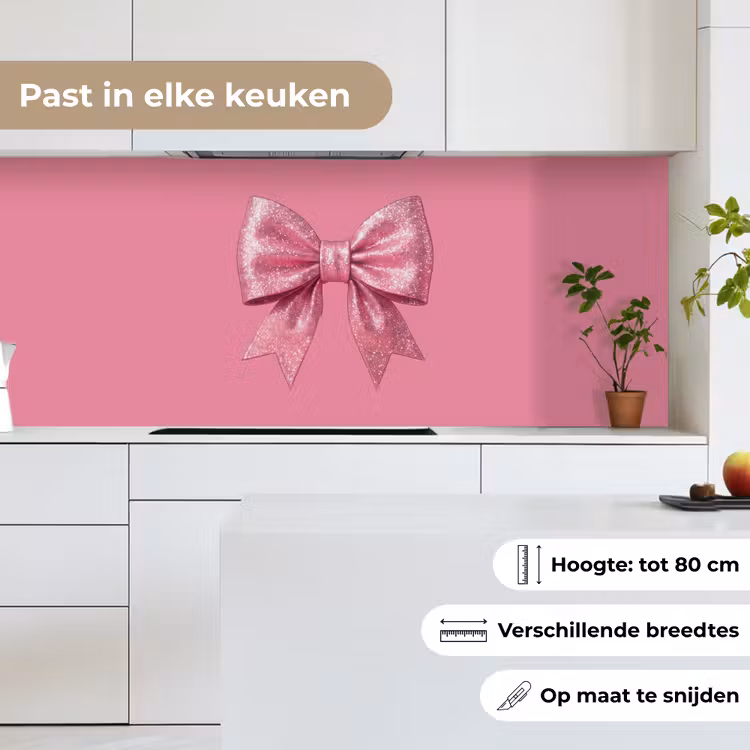 Keuken achterwand - Roze strik - Glitter — 7