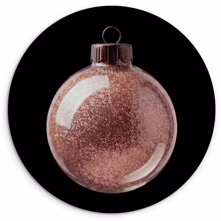 Muurcirkel glas - Kerstbal - Roségoud - Kerst — 1